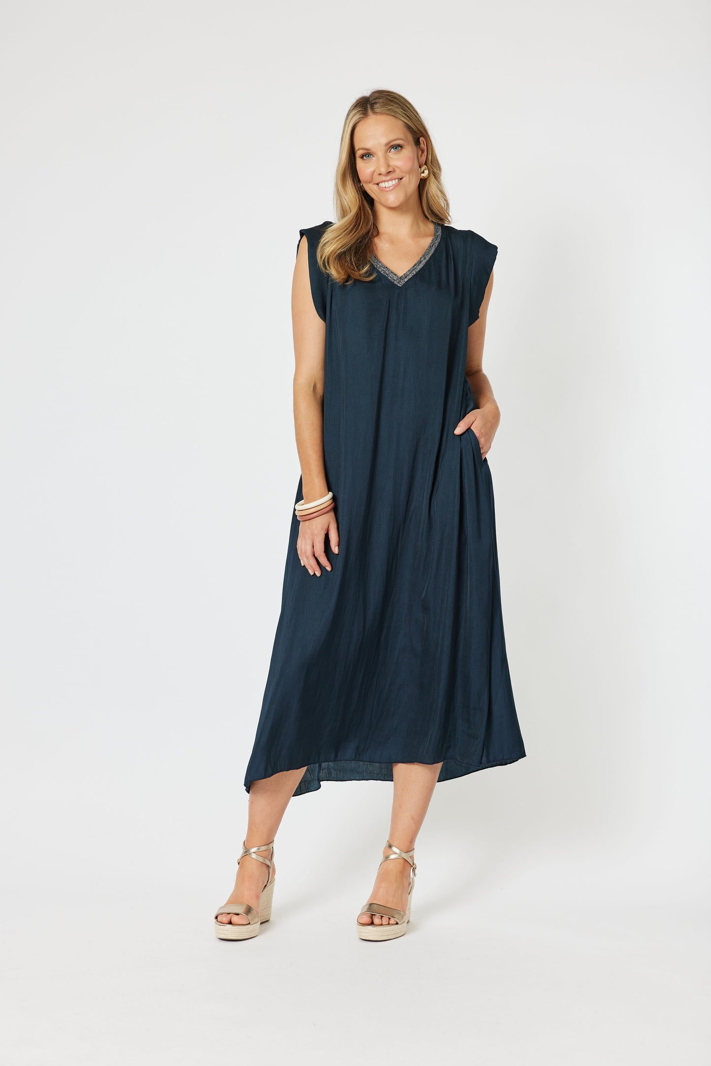 Traveller Luxe V Neck  Dress