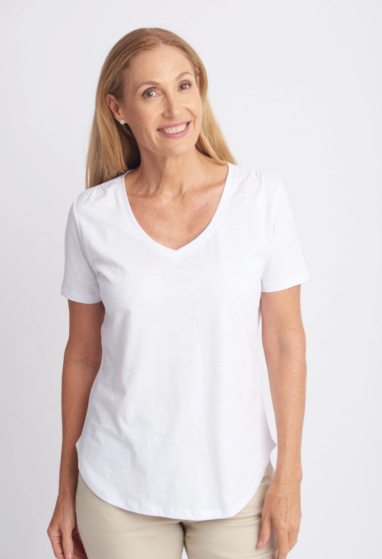 Cotton V Neck Tee