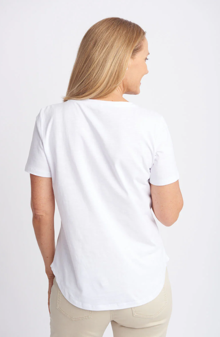 Cotton V Neck Tee