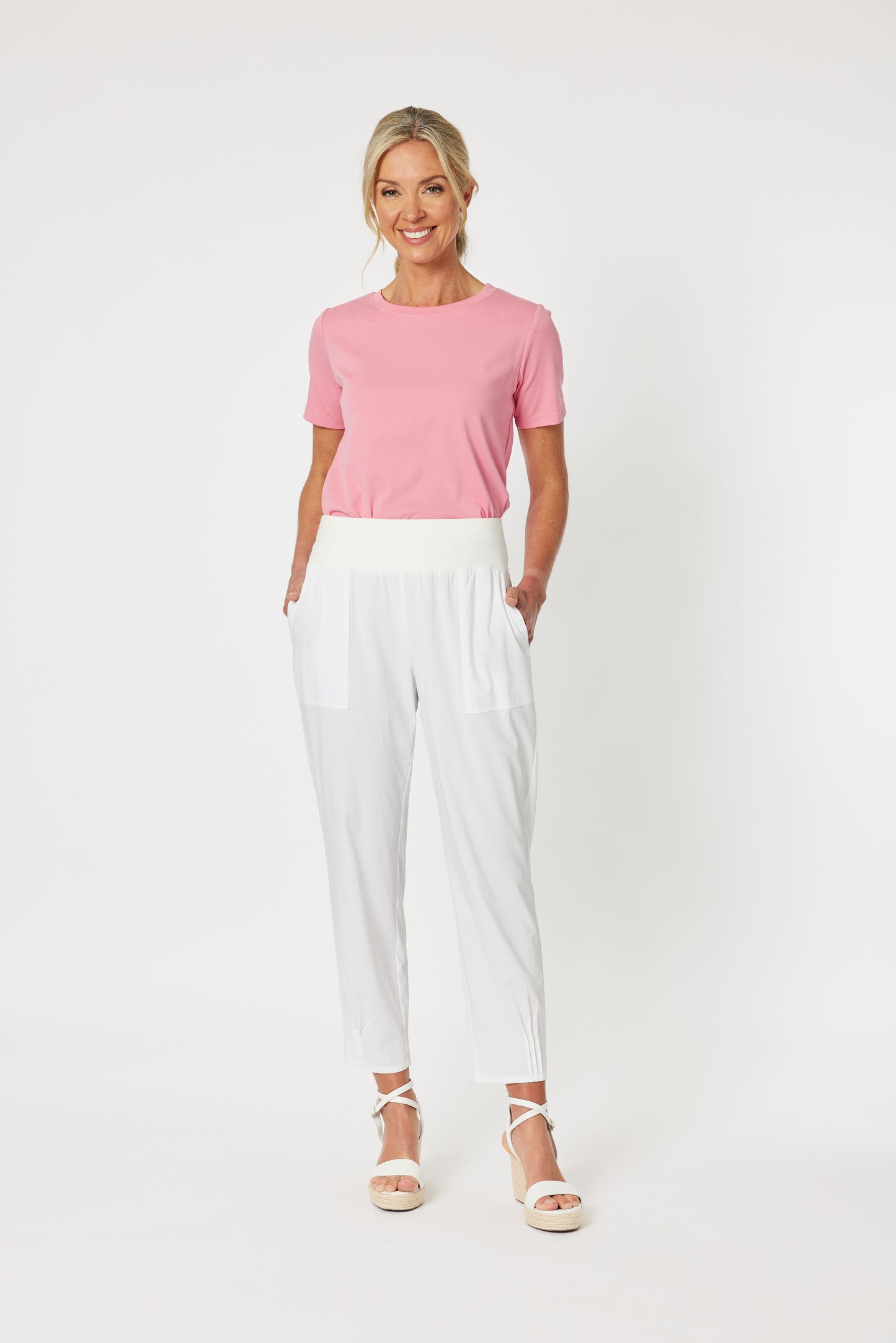 RIB WAIST LINEN PANT